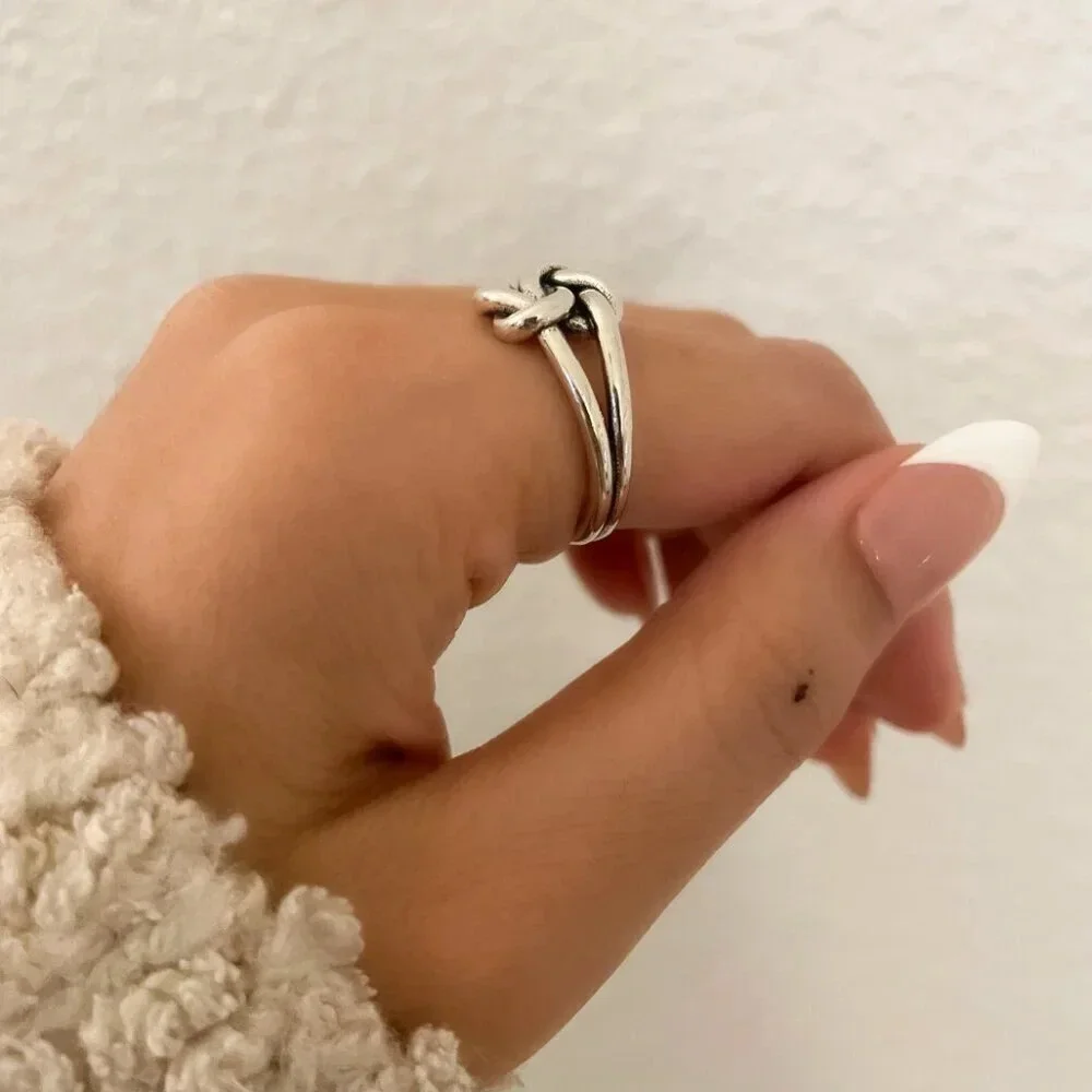 925 Sterling Silver Knot Ring Dainty Ring Twist Ring Minimalist Ring Band